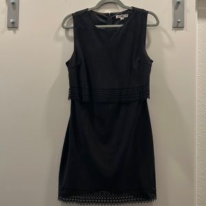 Ya Los Angeles sleeveless black mini dress - suede feel